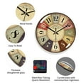 thumbnail image 7 of Miommo Scandinavian Quartz Clock Retro Wall Clock Glass Silent Classic Clock 12 Inch Large Round Quartz Clock Battery Operated Non Ticking Easy To Read for Bedroom Living Room Kitchen Home, 7 of 7