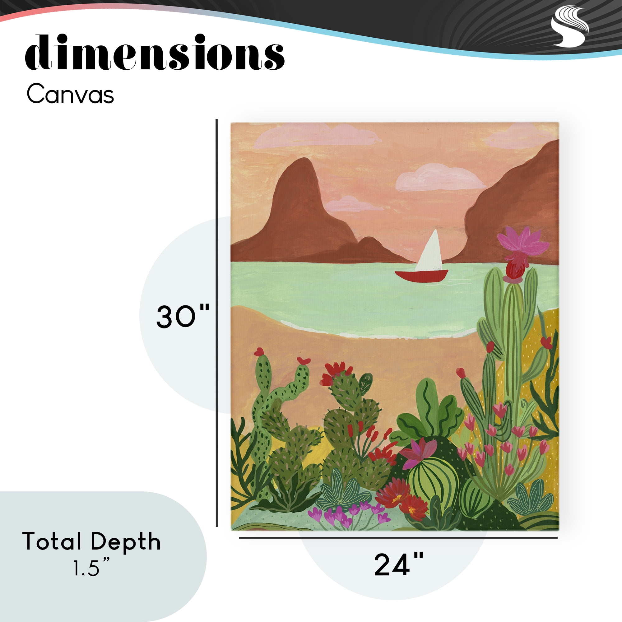 Desert Oasis Boat Canvas Wall Art, design by Nabeela Rumi
