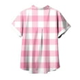 thumbnail image 5 of Lenpel Women's Button down Shirts Casual Short Sleeve V Neck Plaid Collared Blouses with Pocket Loose Summer Tops, 5 of 5