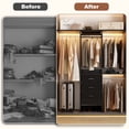 thumbnail image 4 of Homieasy 14.8'' - 48'' W Closet System with Drawers and Hanging Rods(Cut to Fit), Black, 4 of 7