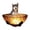 F003- Clear (Dog Series C), variant on Small Decorative Lamp, Decorative Sculpted Piece, Warm Light Lamp, Light for Bedroom, 5X4.5 Inch Husky Dog Bath Bubble Pattern Resin Led Night Light Home Office Desk Display Decor