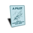 thumbnail image 3 of A Pilot Lives Here Aviation Novelty Sign, Metal Wall Decor - 10x14 inches, 3 of 4