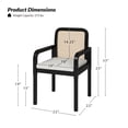 thumbnail image 3 of Tina's Home Rattan Black Dining Chairs Set of 2 Armchairs Wood Legs Removable Cushion Home Kitchen Restaurant, 3 of 9