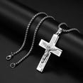 thumbnail image 4 of TYHLZJ Personality Creative Design Religious Jesus Christ Cross Pendant Amulet Simple Men's and Women's Necklace,Silver, 4 of 4