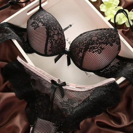 

TINKER 2 Pack Sexy Ladies Lace Bra Set Cotton Embroidered Underwear