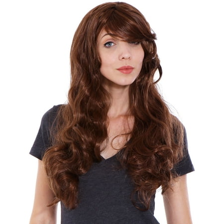 Women Curly Cosplay Costume Wigs with Free Wig Cap Light