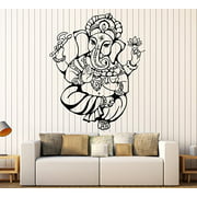 Large Vinyl Wall Decal Ganesha God Hindu India Religion Stickers Large Decor (ig4488) Grey