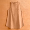 thumbnail image 6 of Sleeveless Tank Dresses for Womens Back Keyhole Linen Solid Casual Mini Dresses A-Line Summer Beach Hawaiian Shift Sundresses, 6 of 9