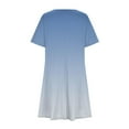 thumbnail image 4 of JTZGDY Dresses for Women Casual Tie Dye Gradient Color Block Print Summer Short Sleeve Round Neck Graphic Tshirt Dress Loose Flowy Beach Vacation Sundress Light Blue XL, 4 of 6
