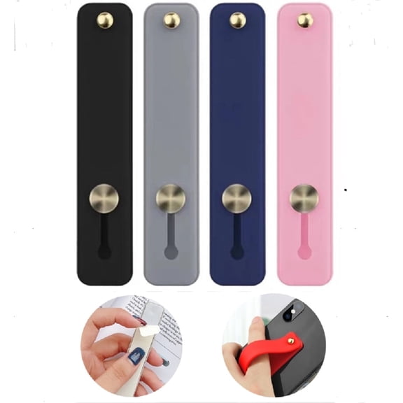4 Pack Phone Strap Grip Holder, Self Adhesive Finger Grip and Kickstand for Smartphones, TIKA