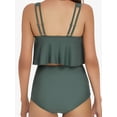 thumbnail image 2 of LOEL Women's Tummy Control 2-Piece Swimsuit High Waisted Ruffled Tank Top, 2 of 5