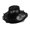 Black, variant on Limei Stylish Women Hat Wide Brim for Church Cloth Flower