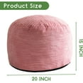thumbnail image 2 of Round Stuffed Pouf Ottoman, Corduroy Poufs with Foam Chunk Filling, Furry and Fluffy Pouf Foot Stool Storage Ottoman, 20 X 15 Floor Poufs Foot Rest for Living Room, Pink, 2 of 13