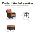 thumbnail image 3 of LayinSun 5 Pieces Patio Furniture Sets, Outdoor Wicker Conversation Set with Swivel Chairs and 6" Thick Cushion for Deck Garden Backyard, 3 of 7