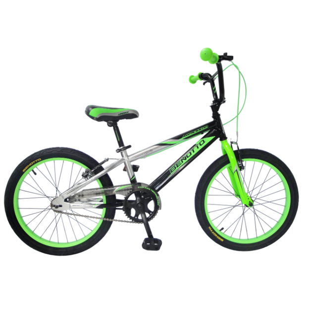Bicicleta Benotto Agressor R20 1V Negro/Gris/Verde Neon 20