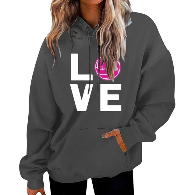 WEAIXIMIUNG Off The Shoulder Sweatshirt Women's Printed Baseball Long Sleeved Hoodie with Pockets