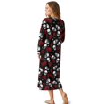 thumbnail image 2 of Tutolipy Skull Rose Printed Nightgowns for Women Full Length Sleepwear V Neck Loungewear Long Sleeve Nightshirts for Home, 3XL, 2 of 7