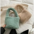 thumbnail image 5 of Kukuzhu Fuzzy Tote Bag for Women Faux Sherpa Small Tote Fluffy Cute Handbag Lipstick Bag Clutch Gift, 5 of 7