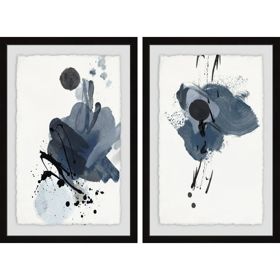 Marmont Hill Dark Strokes Diptych, 12" x 16"