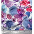 thumbnail image 1 of Soimoi Modal Satin Fabric Rose Watercolor Printed Craft Fabric by the Yard 42 Inch Wide, 1 of 3