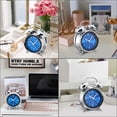 thumbnail image 4 of Peakeep Reloj despertador ruidoso para adultos que duermen mucho, metal de 4 pulgadas, doble campana, funciona con pilas, para decoración de dormitorios (joya azul), 4 of 5