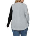 thumbnail image 3 of NISVIYA Women Winter Plus Size Fashion Button Decor Blouses Lightweight Crewneck Tops Gray, 3 of 6