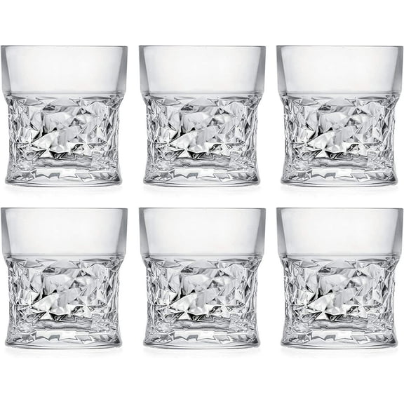 Barski Tumbler Glass - Double Old Fashioned - Set of 6 Glasses - Designed DOF tumblers - For Whiskey - Bourbon - Water - Beverage - Drinking Glasses - Glass - 11 oz. - Made in Europe