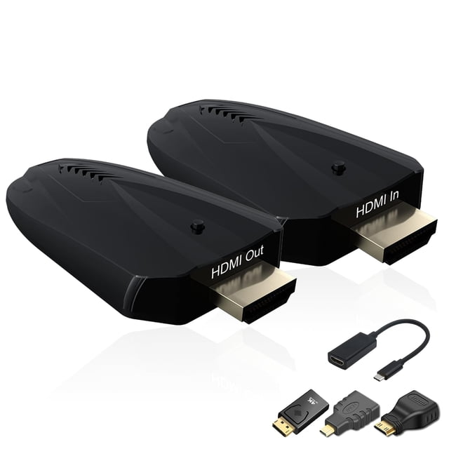 Transmisor y receptor HDMI inalámbrico, entrada 4K compatible, alcance de 492 pies, kit de extensor HDMI inalámbrico Plug and Play 2.4G/5G para transmisión de video y audio para computadora portátil/P