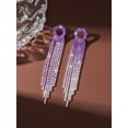thumbnail image 4 of Sunyuer Rhinestone Tassel Wedding Bridal Dangle Earrings Sparkly Drop Crystal Earrings Long Dangle Costume Jewelry, 4 of 6