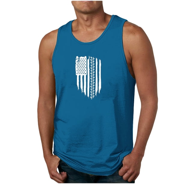 Tanques para Hombre de Verano Suelto Cuello Redondo de Algodón Poliéster Desgaste Casual, Camisa sin Mangas Deportivas de los Hombres para Diario Y Al Aire Libre