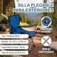 thumbnail image 2 of Silla Plegable Exteriores Azul Acero Con Portavasos Cap.86kg, 2 of 6