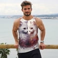 thumbnail image 6 of Fuzoiu White Red Cat Couple Print Men's Workout Tank Tops,Sleeveless Gym Shirt Quick Dry,Fitness Bodybuilding T-Shirt,Muscle Athletic Workout Tee-XX-Large, 6 of 7