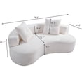 thumbnail image 2 of DEALTOPS 80" Curved Boucle Floor Sofa, 3-Seater Boneless Cloud Couch with 2 Pillows, No Assembly, Beige, 2 of 7