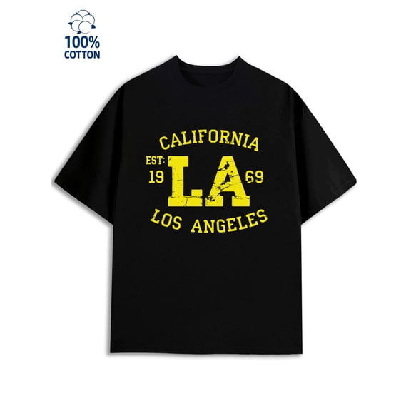 LA 1969 Tee men Los Angeles 180G 100% Cotton black cut usa Unique Design Unisex Shirt Graphic tshirts Vintage Unisex Shirt Crewneck tshirts Original Unisex Shirt Graphic Tee tshirts