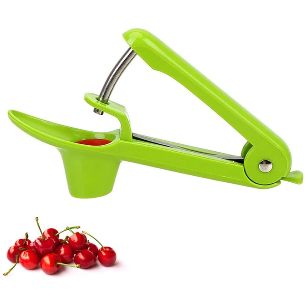 Cherry Seed Fruit Core Remover Hand Held ，Cherry Pitter Tool Cherry Stone Remover Olives Pitting Tool Green 