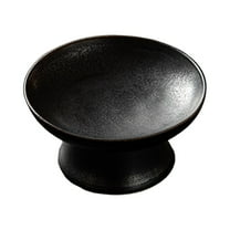 yotijay Ceramic Tray Round Decoration Farmhouse Serving Platter Snack Tray Fruit Display Black