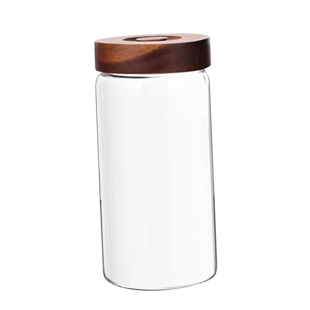 simhoa Coffee Bean Box A Way Exhaust Valve Storage Container Grains Glass Vial 1300ml 10x10x20cm