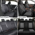 thumbnail image 3 of AOMSAZTO Car Seat Covers Full Set Fit for Kia Cadenza 2014-2020: Waterproof Leather Automotive Seat Cushion Protector With Lumbar Support(Black&Grey), 3 of 7