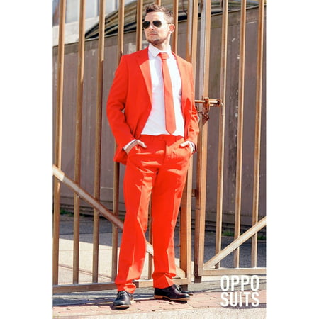 OppoSuits Men's Red Devil Solid Suit