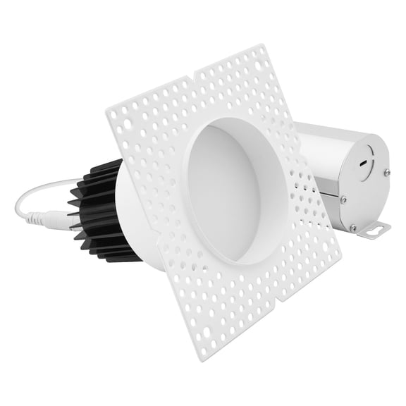 LUXRITE 3 In. LED Regressed Trimless Spotlight, Push N Lock, 5CCT, 15W, 950LM, CRI 90, Dimmable, 120-277V, ETL Listed
