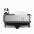 thumbnail image 2 of simplehuman Compact Kitchen Dish Drying Rack, Fingerprint-Proof Stainless Steel Frame, Grey Plastic, 2 of 7