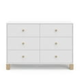 thumbnail image 4 of Storkcraft California 6 Drawer Nursery Wood Double Dresser, White with Driftwood, 4 of 14