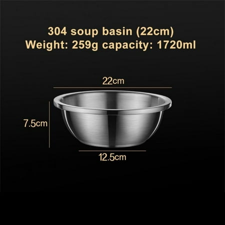

Stainless Steel Mixing Bowl Salad Food Soup Egg Beater Bowl Vegetable Fruit Cleaning Basin Tableware Dish Kitchen Utensils