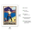 thumbnail image 2 of Tasmania Australia - Fly Fishing - Vintage Travel Poster by John Vickery c.1933 - Bamboo Fine Art 290gsm Paper Print (Unframed) 18x24in, 2 of 4