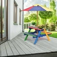 thumbnail image 4 of Costway 4 Seat Kids Picnic Table w/Umbrella Garden Yard Folding Children Bench Outdoor, 4 of 12