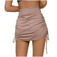 thumbnail image 4 of Njagoc3 Womens High-Waisted Ruched Drawstring Mini Skirt for Summer Parties & Beach Outings, 4 of 6