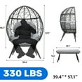 thumbnail image 2 of Uforic Outdoor Egg Chair with Stand and Ottoman, Cushioned Wicker Chair with PE Rattan Design, Footrest Included for Patio, Garden, Backyard, Porch, Gray, 2 of 5