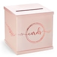 thumbnail image 1 of Caja de tarjetas de oro rosa rosa para fiesta Caja grande para 10 tarjetas de regalo Cumpleaños Novia y baby shower Recepción de boda Graduación Dulce 16 Quinceañera Aniversario Soporte para sobres co, 1 of 5