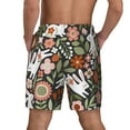 thumbnail image 4 of Daiia Rabbits on Floral Mens Swim Trunks Swim Shorts Quick Dry Swim Shorts with Mesh Lining Pockets-X-Large, 4 of 9