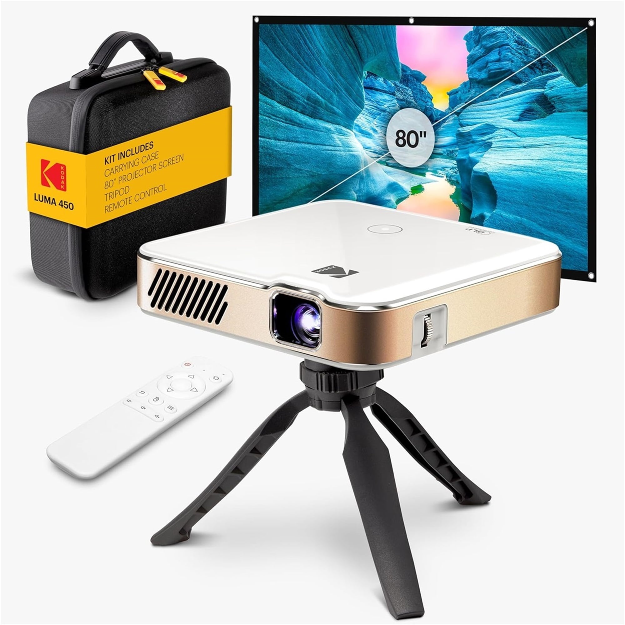 KODAK Luma 400 Portable Smart Projector - 720p HD, 150" Screen, 3-Hr Battery, WiFi & Bluetooth
